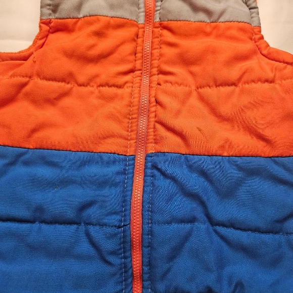 Wonder Kids Boys Orange, Blue And Gray Puffy Vest With Full Zipper Size 3T - Picture 2 of 10